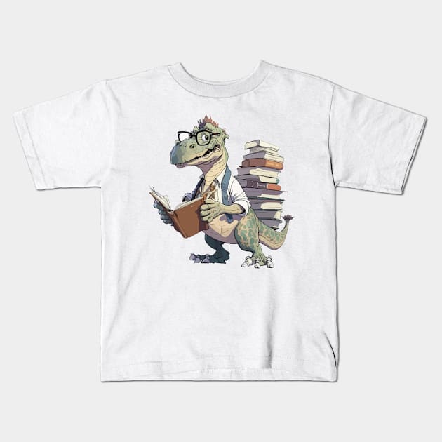 Professor T-Rex Kids T-Shirt by PasJules